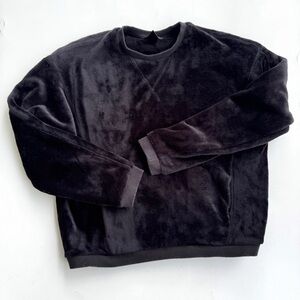 Athleta Black Velvet Crewneck Pullover